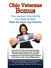Veterans Bonus pop-up display