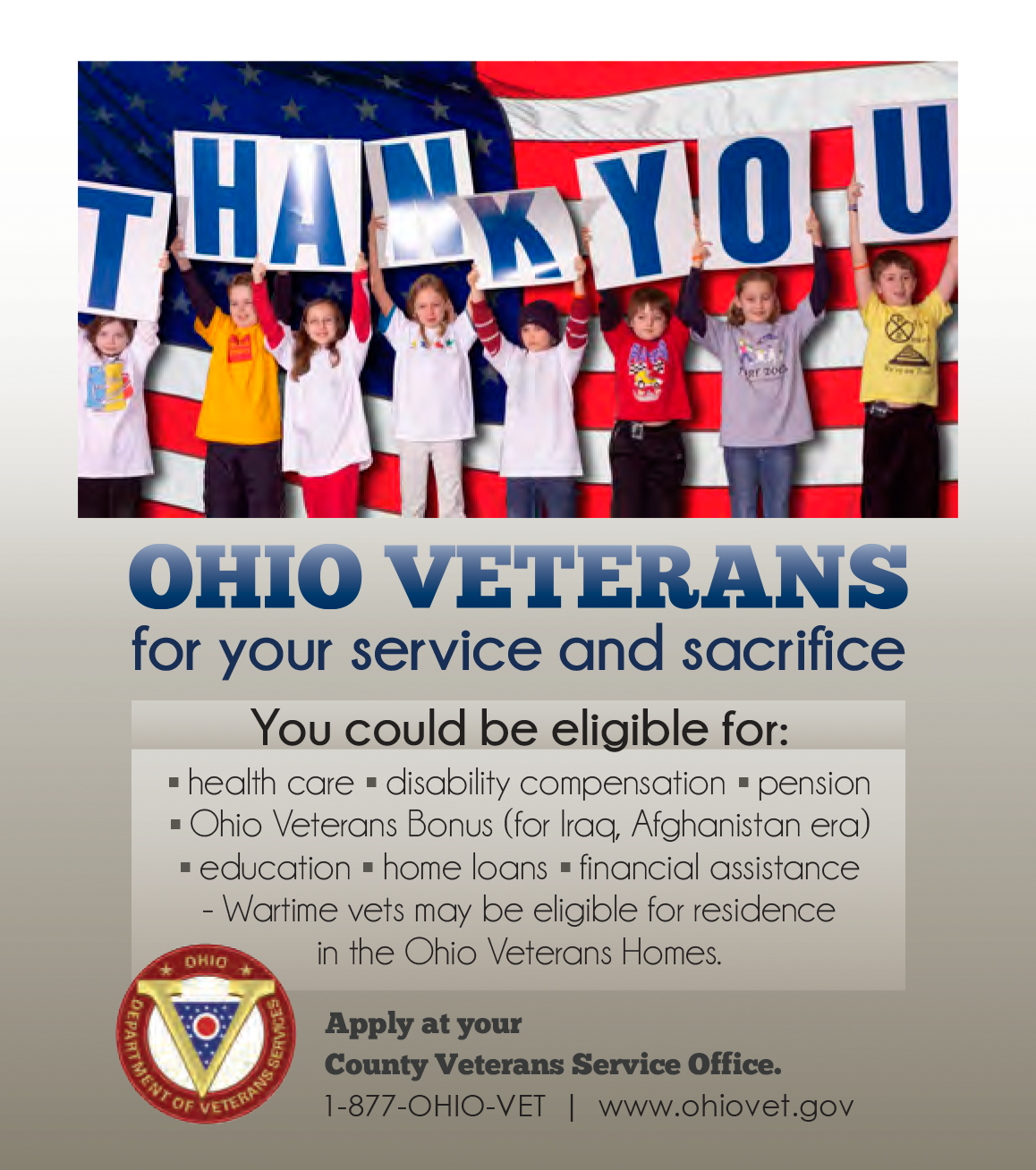Thank You Ohio Vets newspaper ad