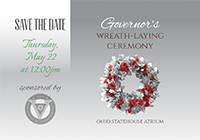 Governor's Wreath Laying event postcard
