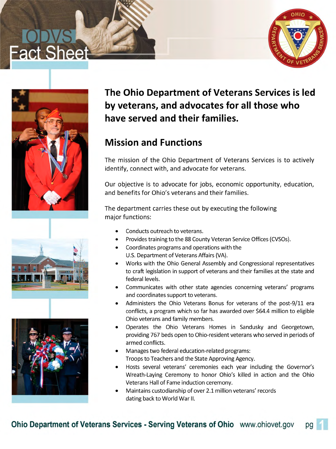 Veterans Services fact sheet