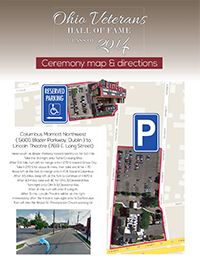 Ohio Veterans Hall of Fame event map