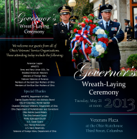 Governor's Wreath Laying event program