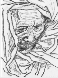 "Woman in Wrap" - charcoal