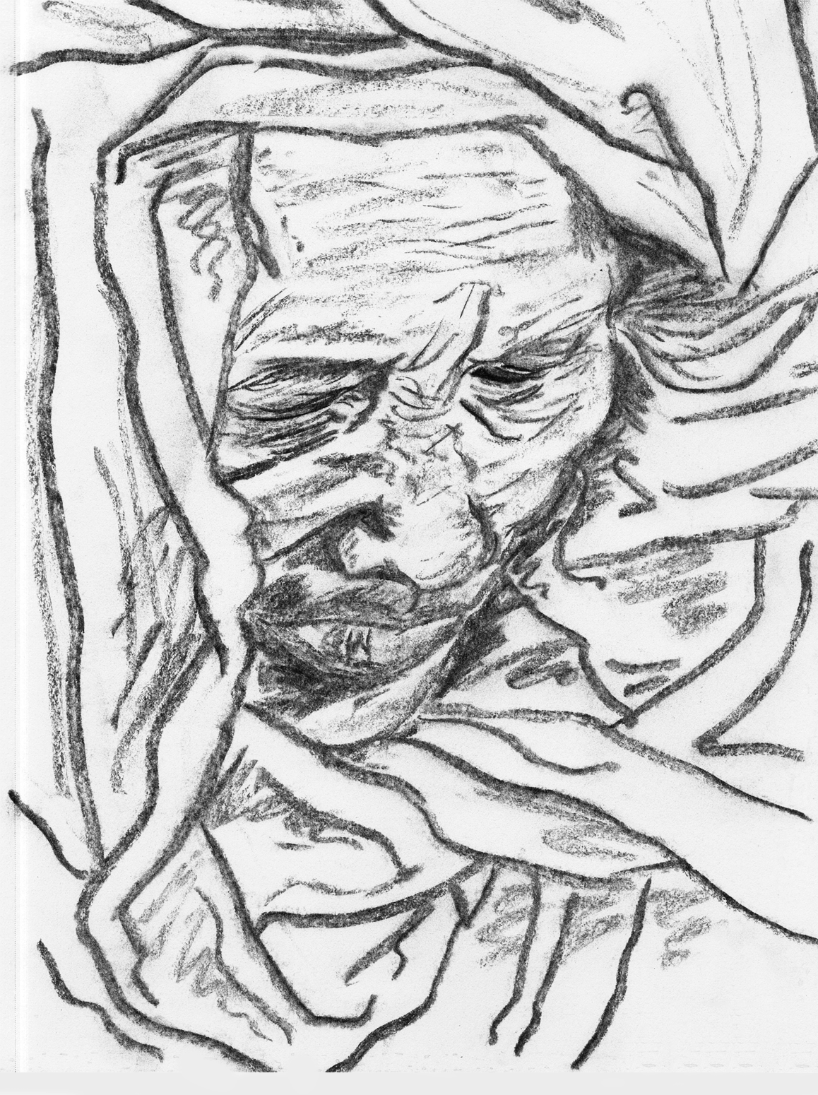 "Woman in Wrap" - charcoal